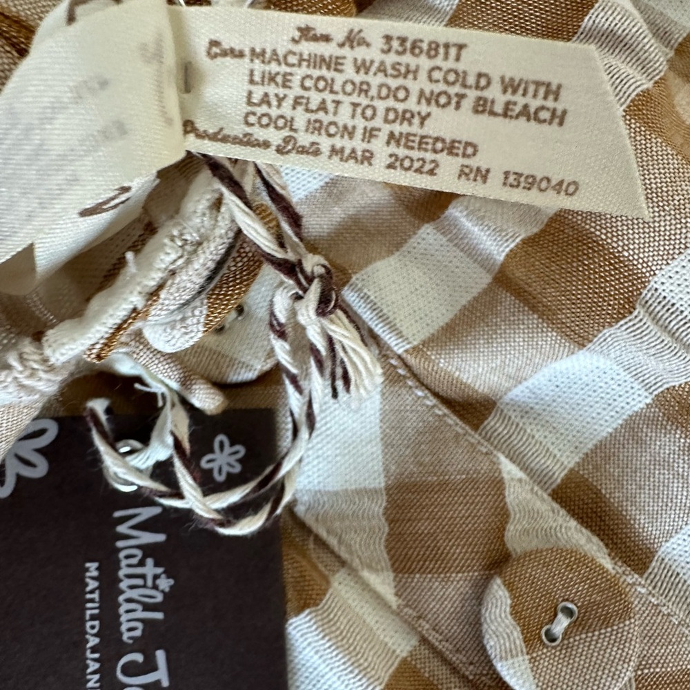 NWT Small Matilda Jane Annabelle Plaid Off Shoulder Blouse Gingham - Picture 7 of 12